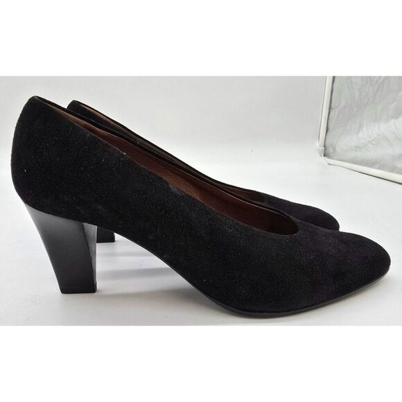 Henry Bendel Black Suede Heels Womens Size 8 Made In Italy old money elegant - Picture 4 of 11